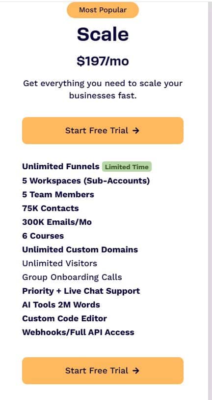 Clickfunnels scale plan