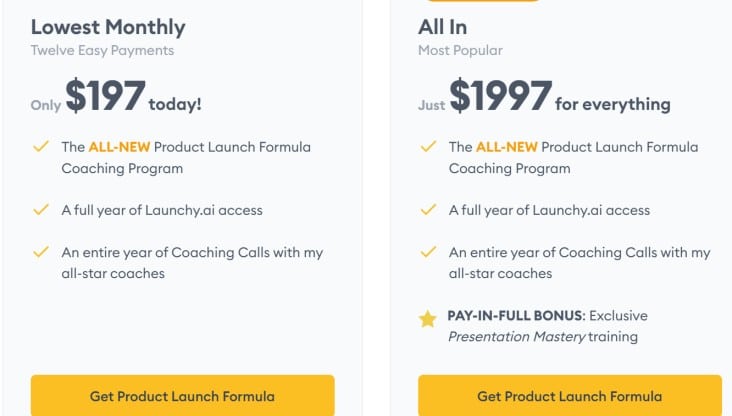how much does product launch formula cost